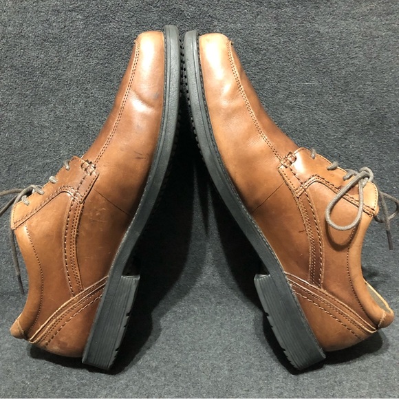 Rockport Oxford Shoes Mens 13 W Style Leader 2 Truffle Tan Leather Apron Toe - Picture 8 of 9